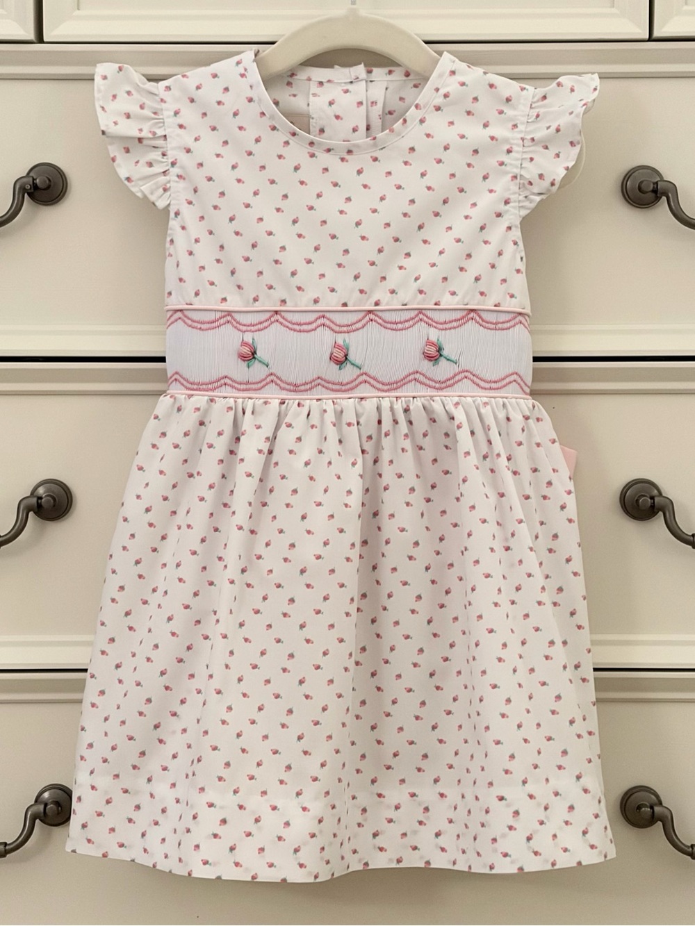 EUC The Beaufort Bonnet Company Port Royal Rosebud Smocked Dress Size 4T